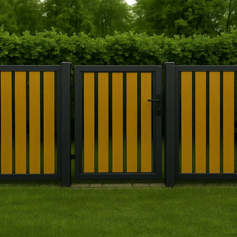 Zaun Tor Linea Schwarz