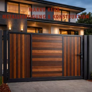 Modernes Tor vor Haus